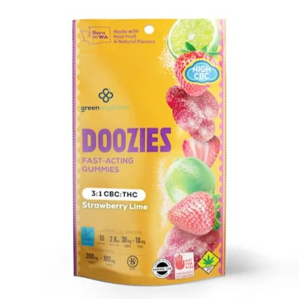 300mg - 3:1 Strawberry Lime *ELEVATE* - Doozies - DOH Edible - H - CBD:THC