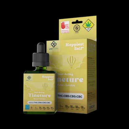 29ml - 400mg- 1:1:1:1 Happiest Self - Green Revolution - DOH Tincture - THC:CBD:CBG:CBC