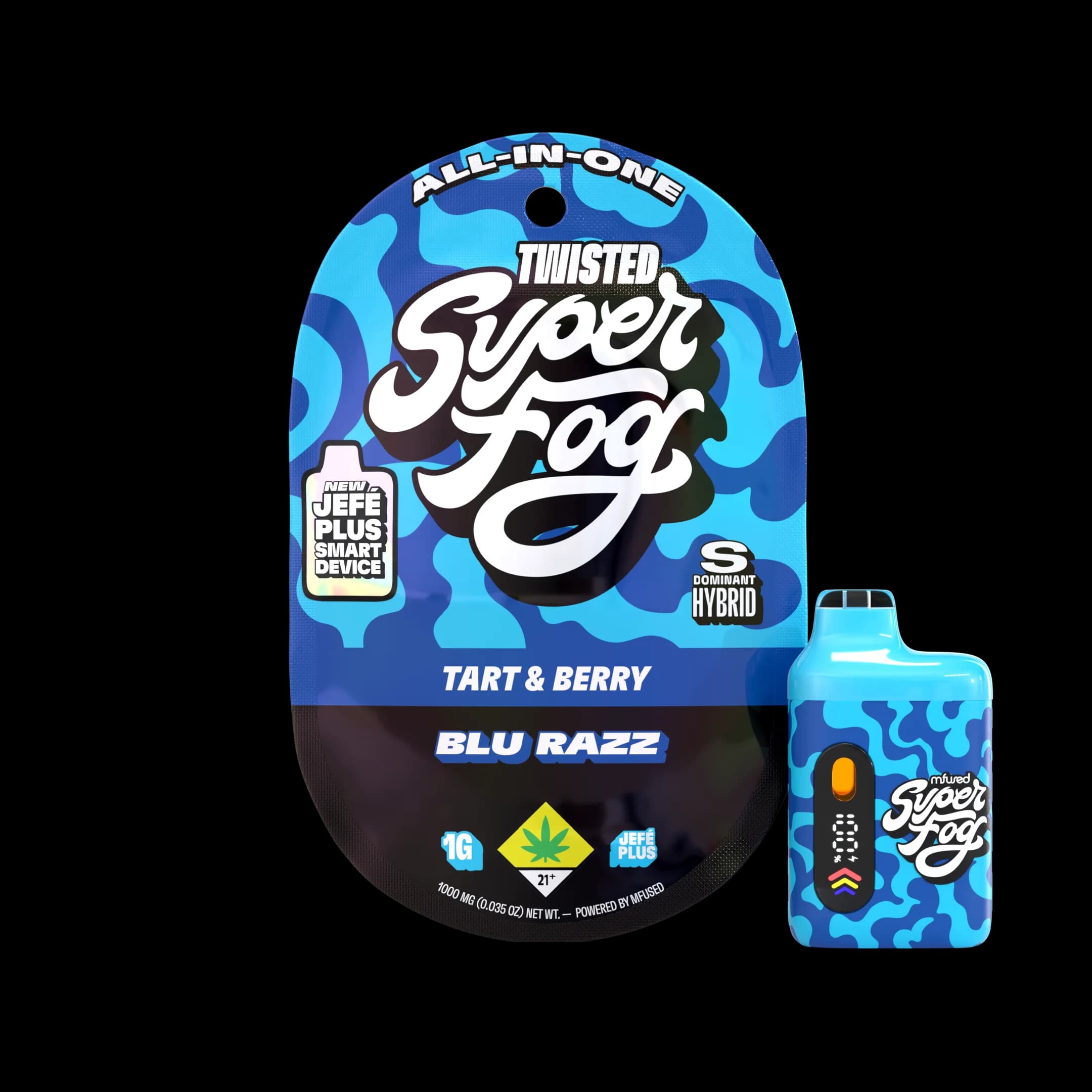1g - Blu Razz "Tart & Berry" - Super Fog Twisted - DOH Cartridge - Disposable - Liquid Diamonds - SH