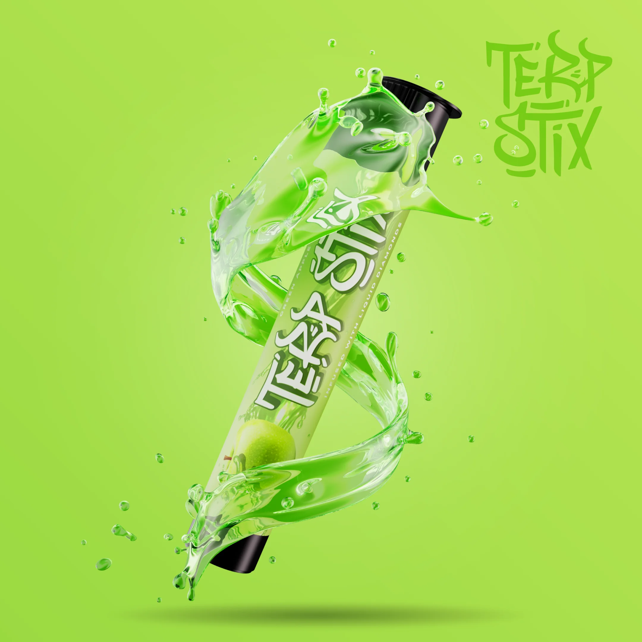 1g - Green Apple - Terp Stix - DOH Infused Preroll - S