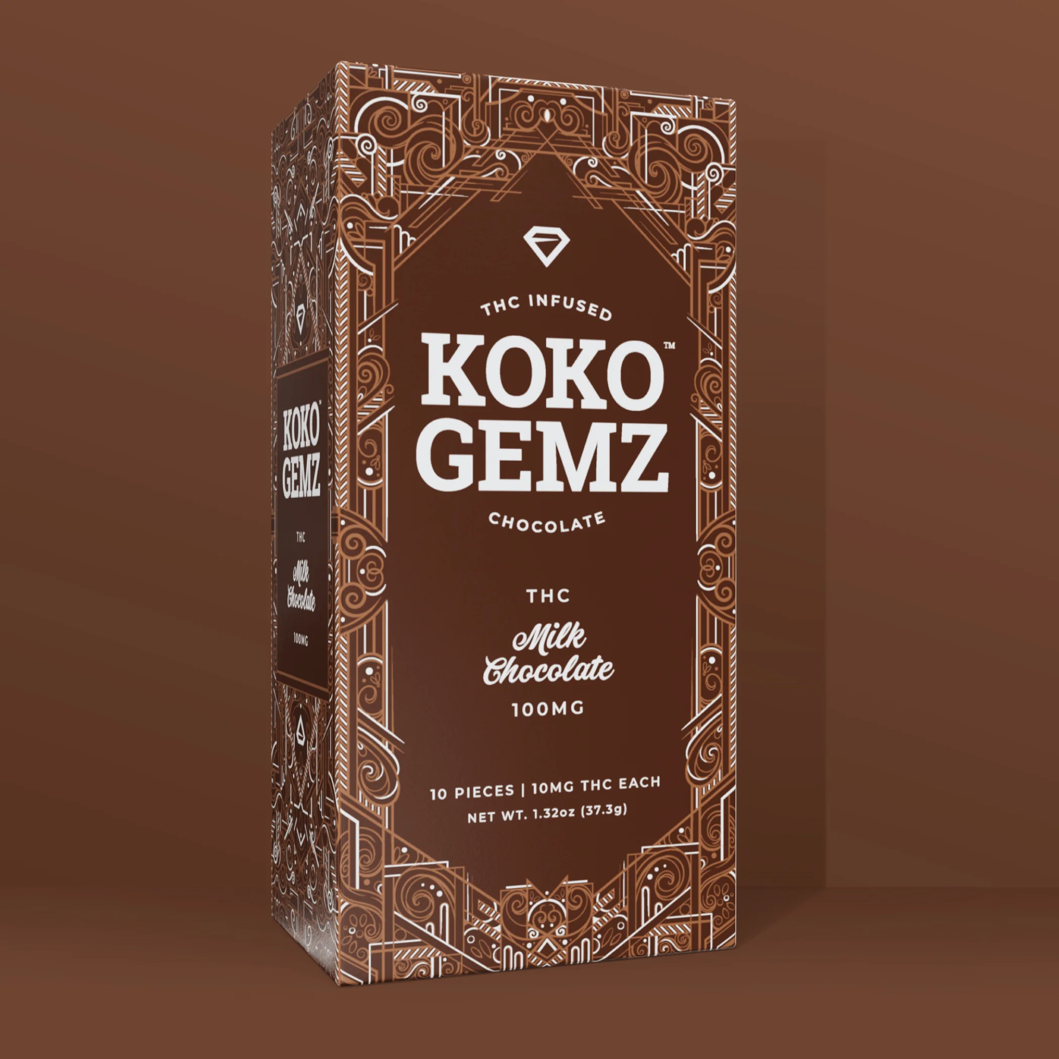 100mg - 10pk - Milk Chocolate - Koko Gemz - DOH Edible - Truffles - H