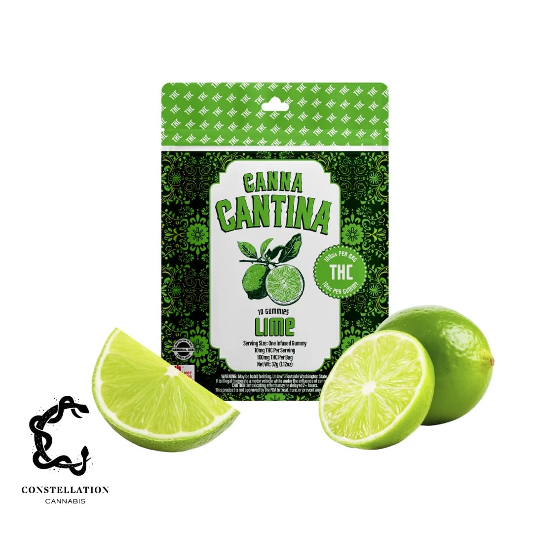 100mg - 10pk - Lime - Canna Cantina - DOH Edible - H