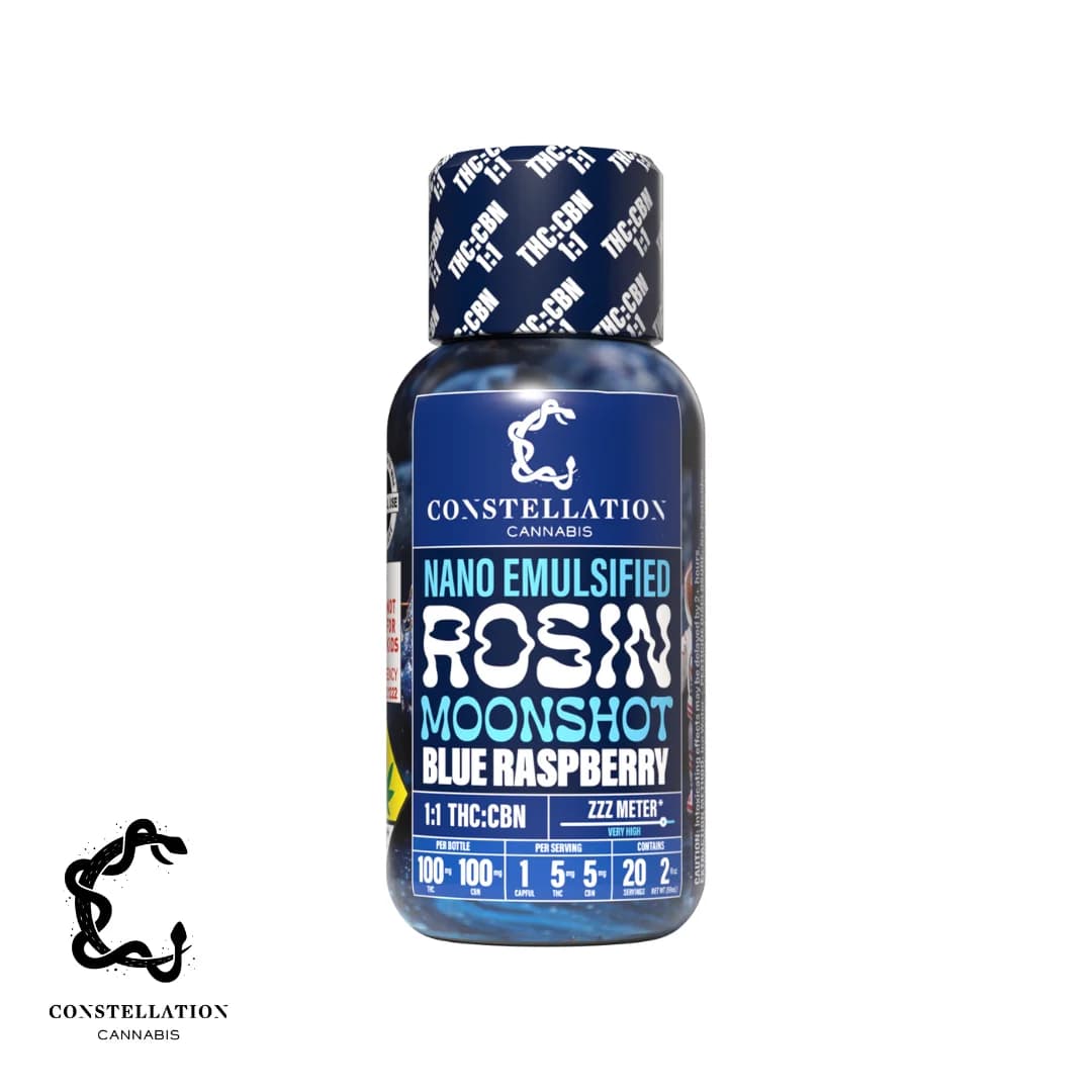 200mg - 1:1 Blue Raspberry - Constellation Cannabis - Moonshot - DOH Drink - THC:CBN - H