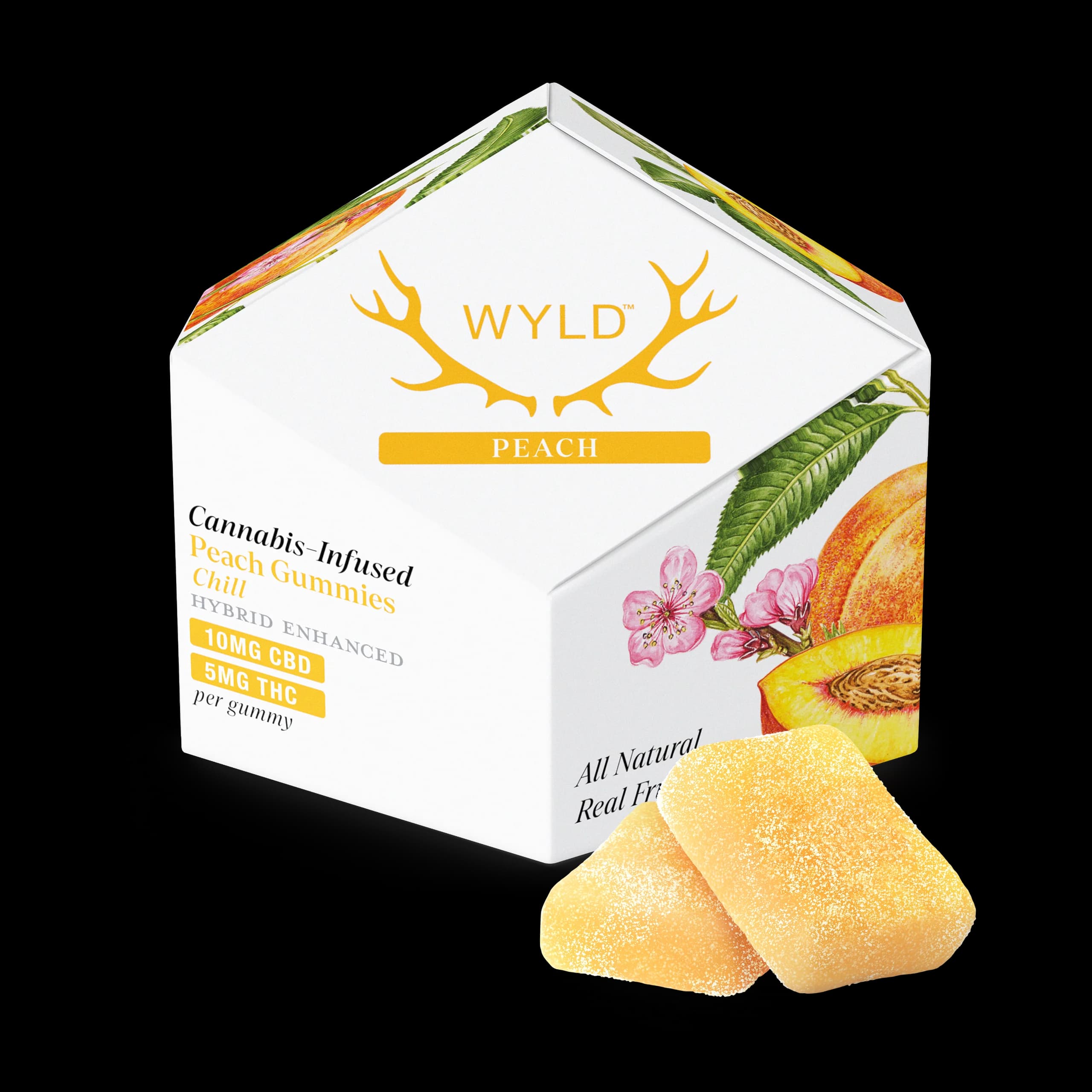 150mg - 10pk - 2:1 Peach - Wyld - Gummies - DOH Edible - H - CBD:THC