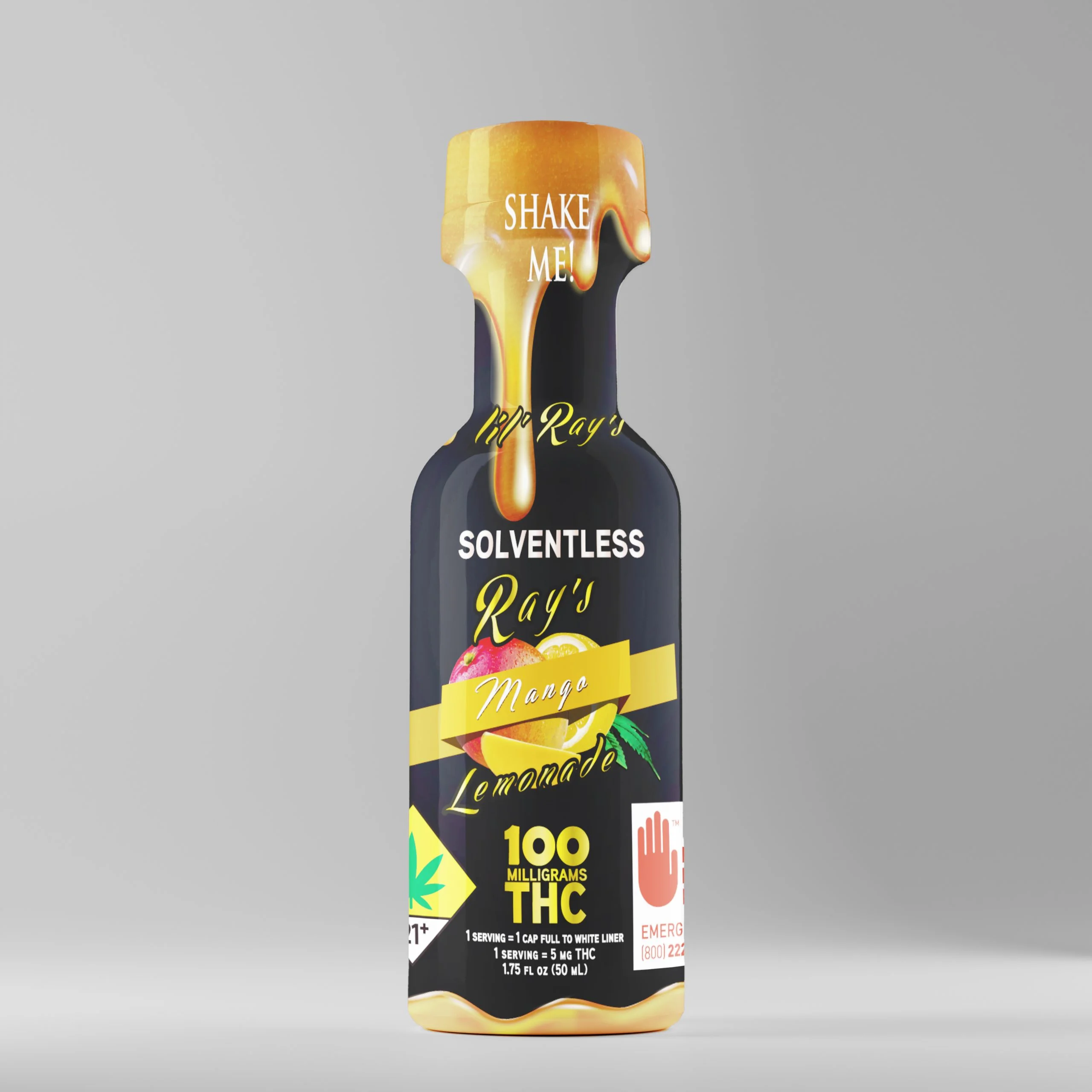 100mg - Hash Rosin Mango Lemonade - Lil Ray's Shooter - DOH Drinks - H