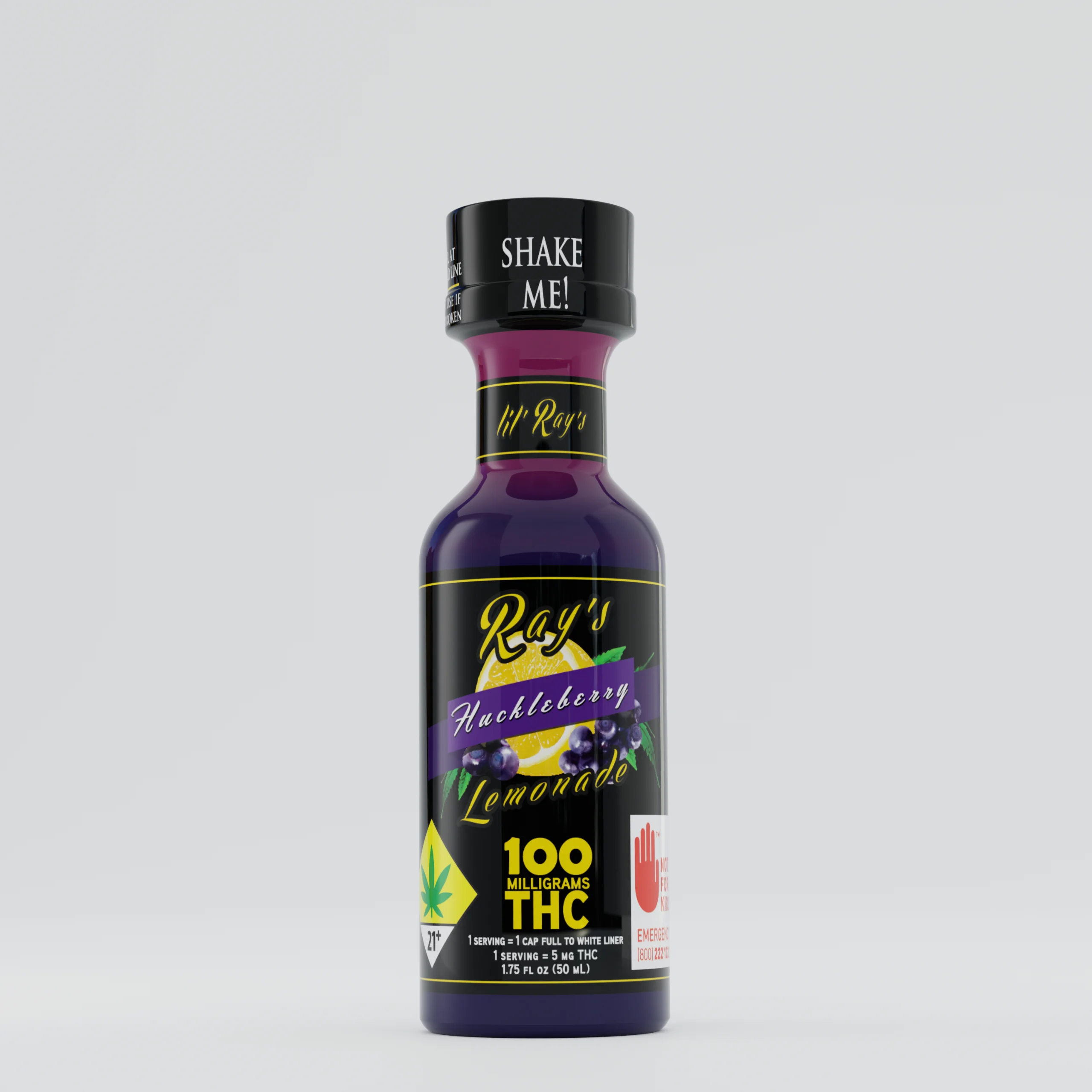 100mg - Huckleberry Lemonade - Lil Ray's - DOH Drinks - Shooter - H