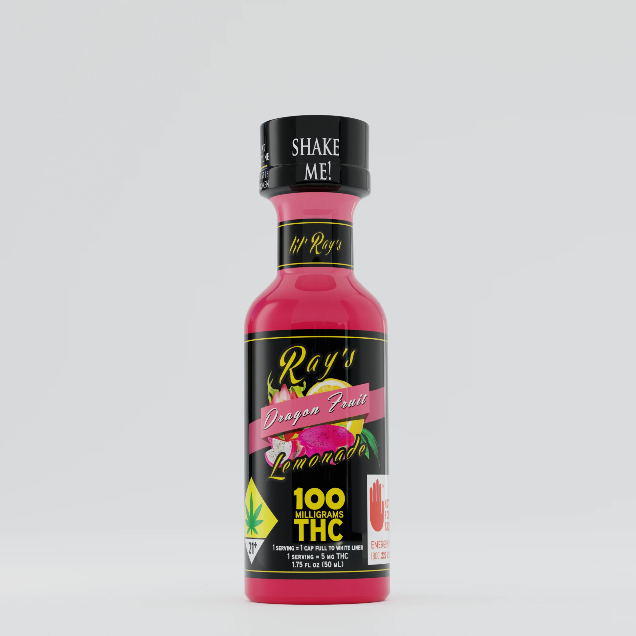 100mg - Dragon Fruit Lemonade - Lil Ray's - DOH Drinks - Shooter - H