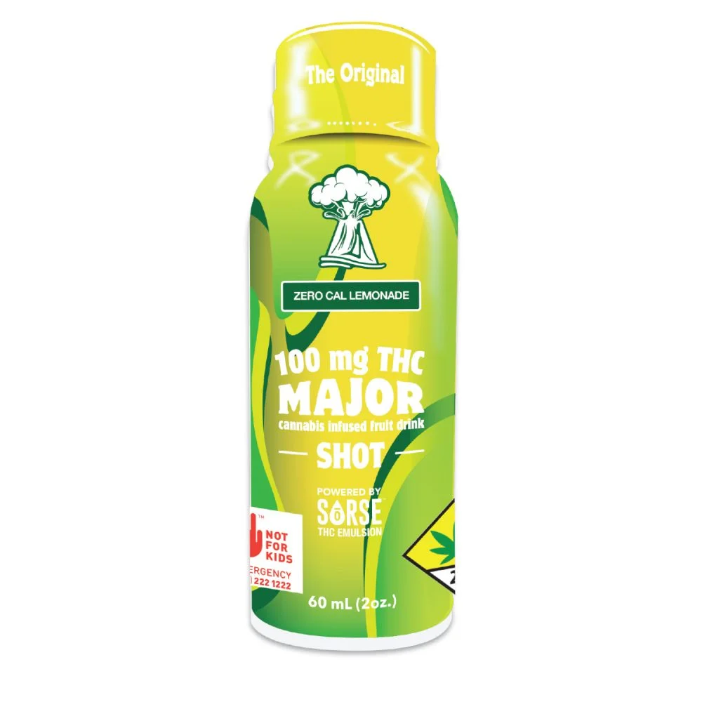 100mg - Zero Cal Lemonade - Major Shots - DOH Infused Drink - H
