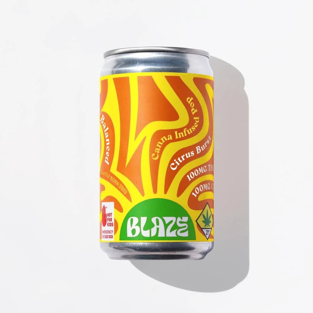 6oz - 200mg - 1:1 Citrus Burst *Can* - Blaze Soda - DOH Drinks - H - THC:CBG