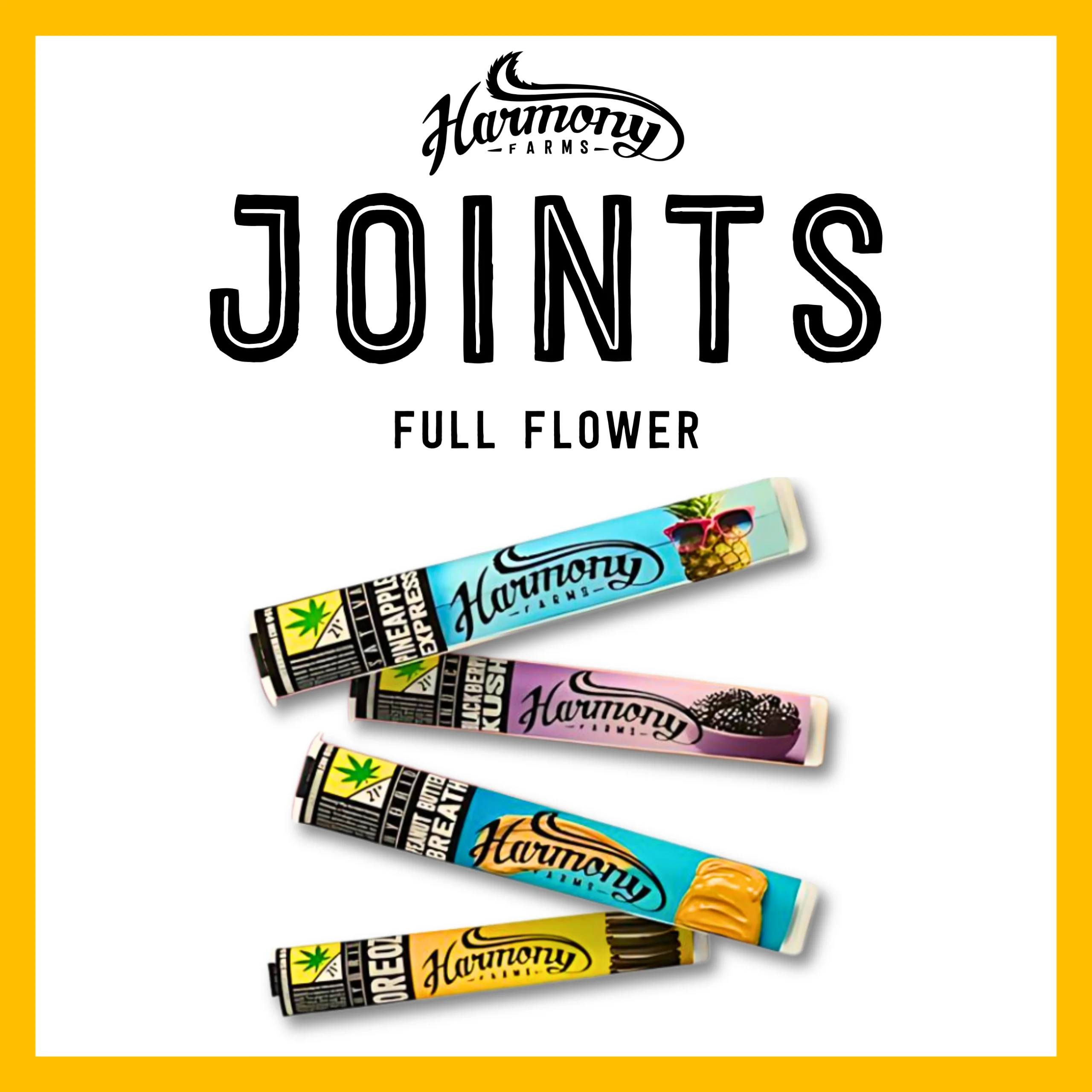 1g - Kush Mints - Harmony Farms - DOH Preroll - H