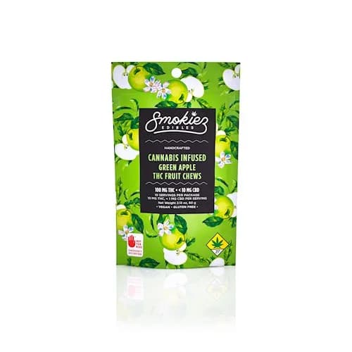 100mg - 10pk - Green Apple - Smokiez - DOH Edible - Fruit Chews - H