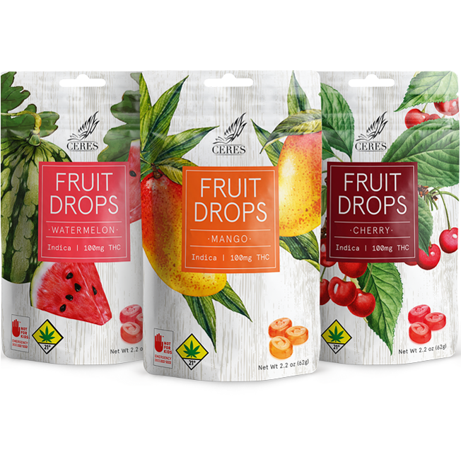 100mg - Assorted Drops - Ceres - Edible - Hard Candy - I
