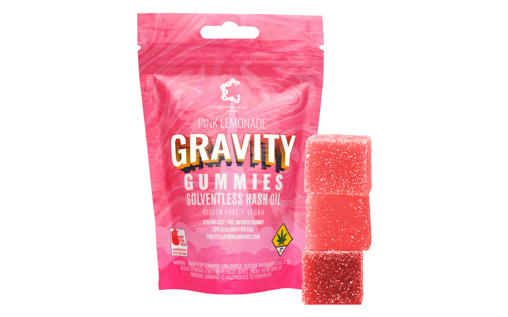 300mg - 10pk - 1:1:1 - THC:CBD:CBG - Watermelon - Constellation Cannabis - DOH Edible - Rosin - H