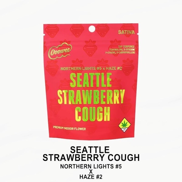 5pk - 1g - Seattle Strawberry Cough *Double Infused* - Ooowee - DOH Infused Preroll - S
